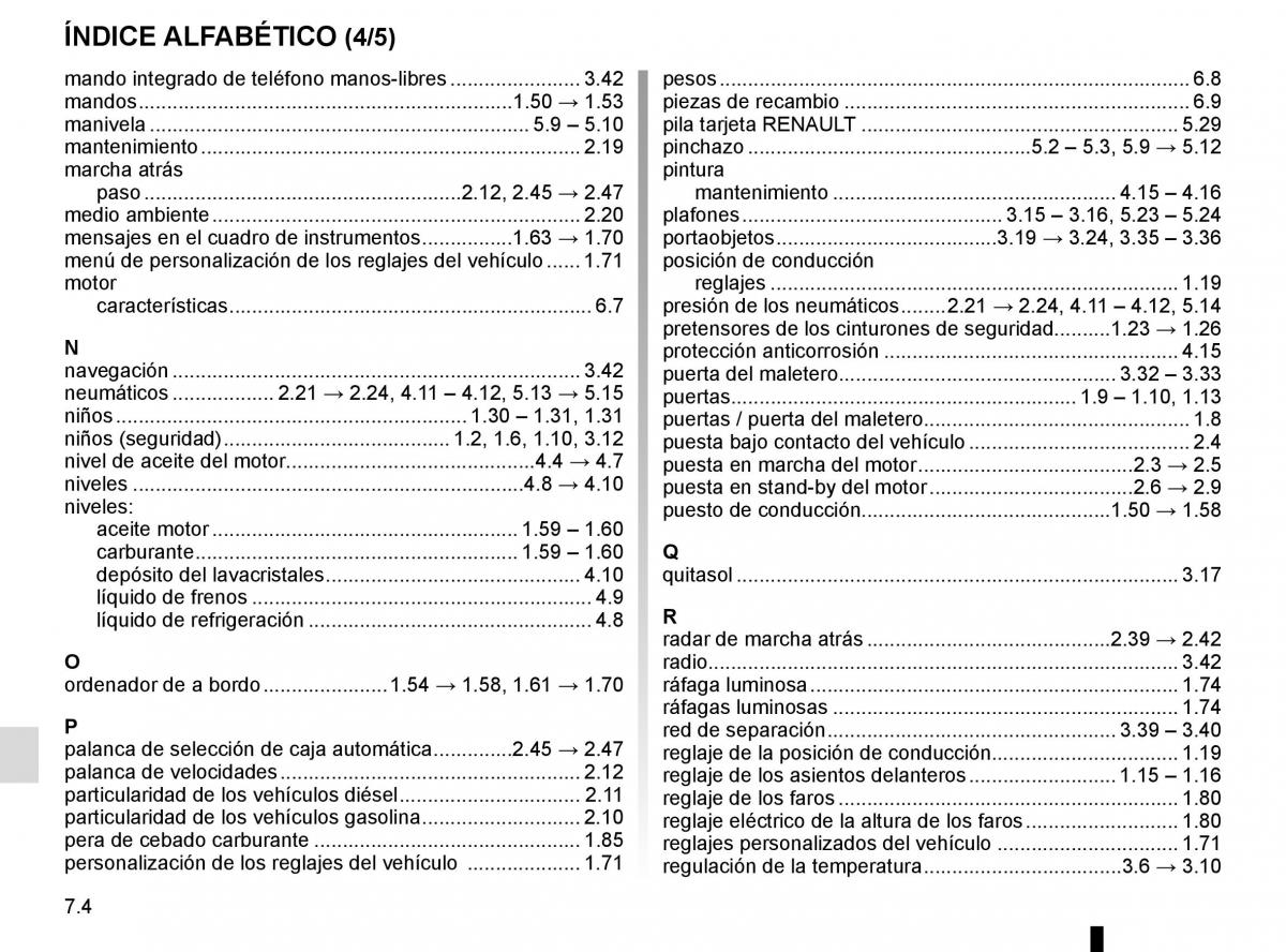 Renault Scenic III 3 manual del propietario / page 266