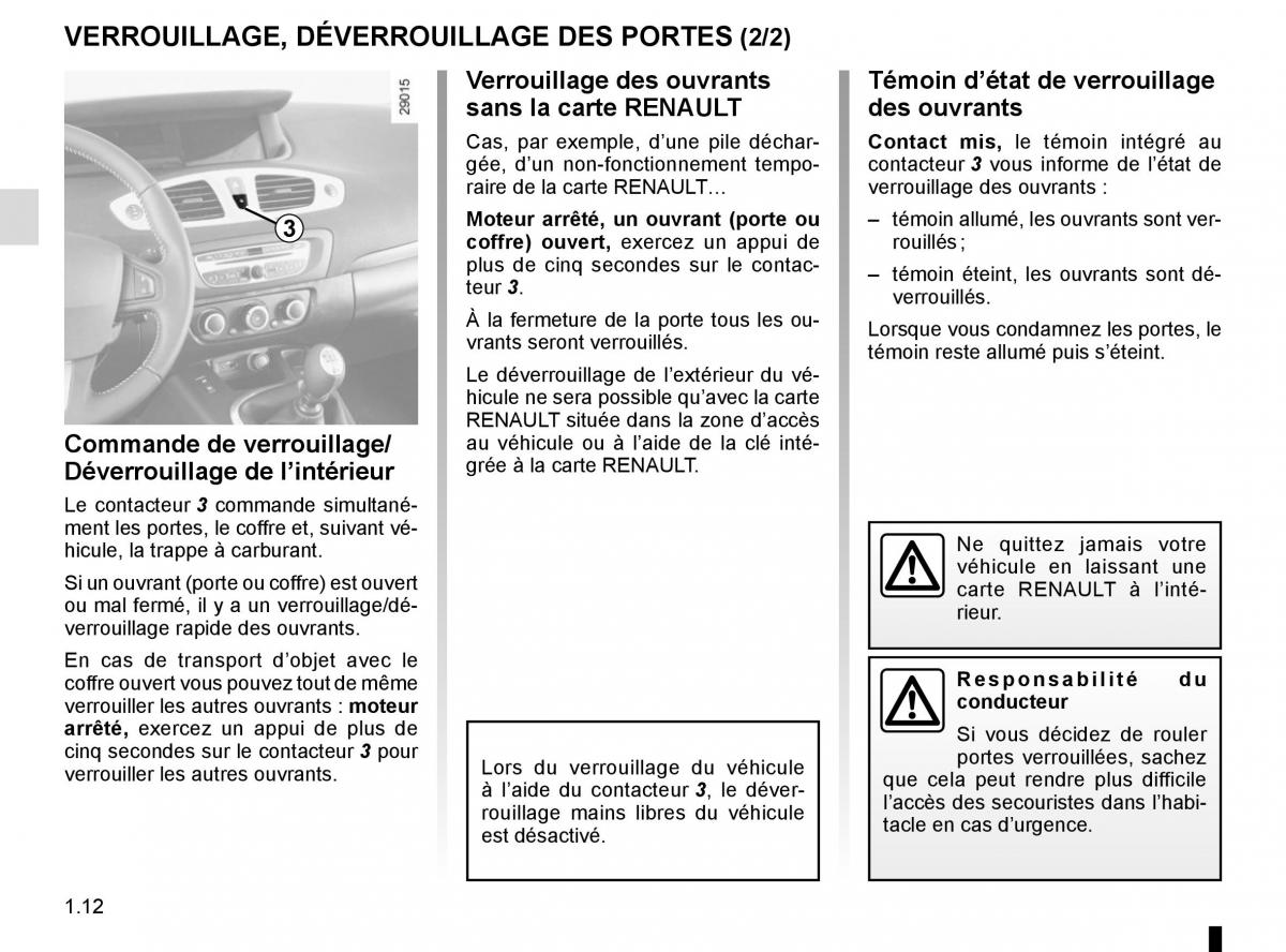 Renault Scenic III 3 manuel du proprietaire / page 18