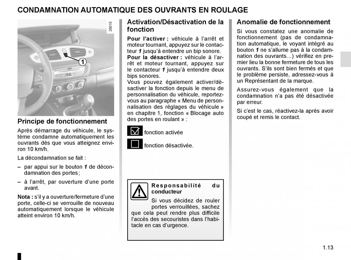 Renault Scenic III 3 manuel du proprietaire / page 19