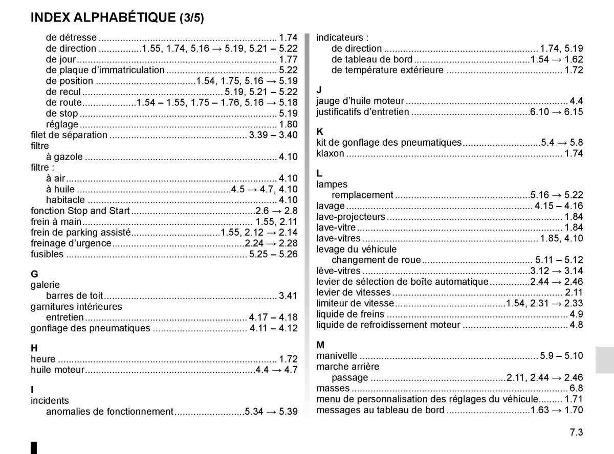 Renault Scenic III 3 manuel du proprietaire / page 265