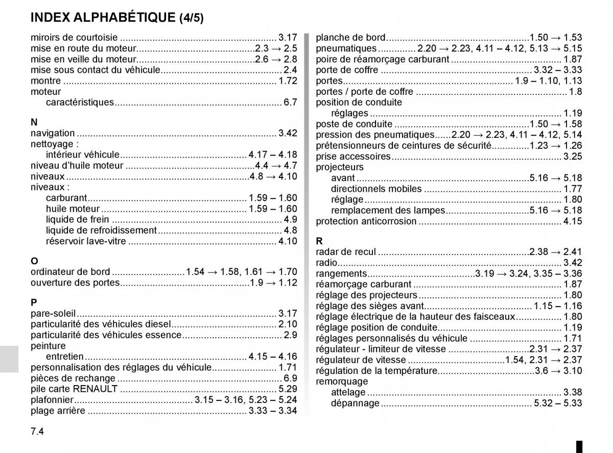 Renault Scenic III 3 manuel du proprietaire / page 266