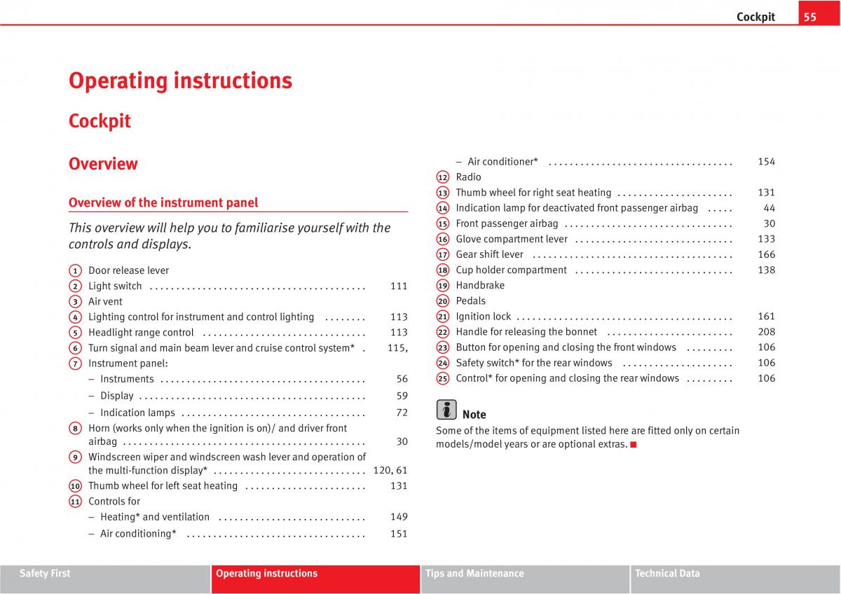 Seat Altea owners manual / page 57