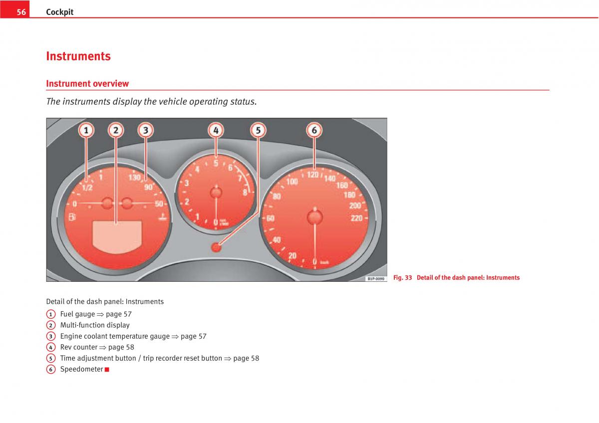 Seat Altea owners manual / page 58