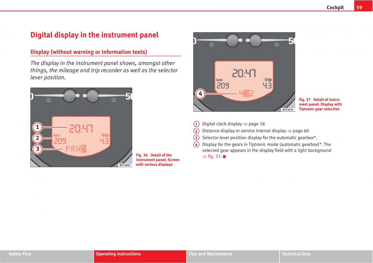 Seat Altea owners manual / page 61