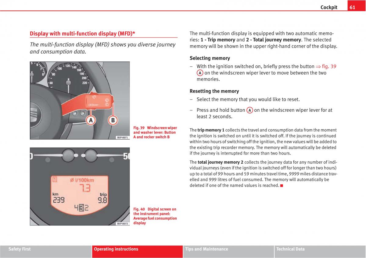 Seat Altea owners manual / page 63