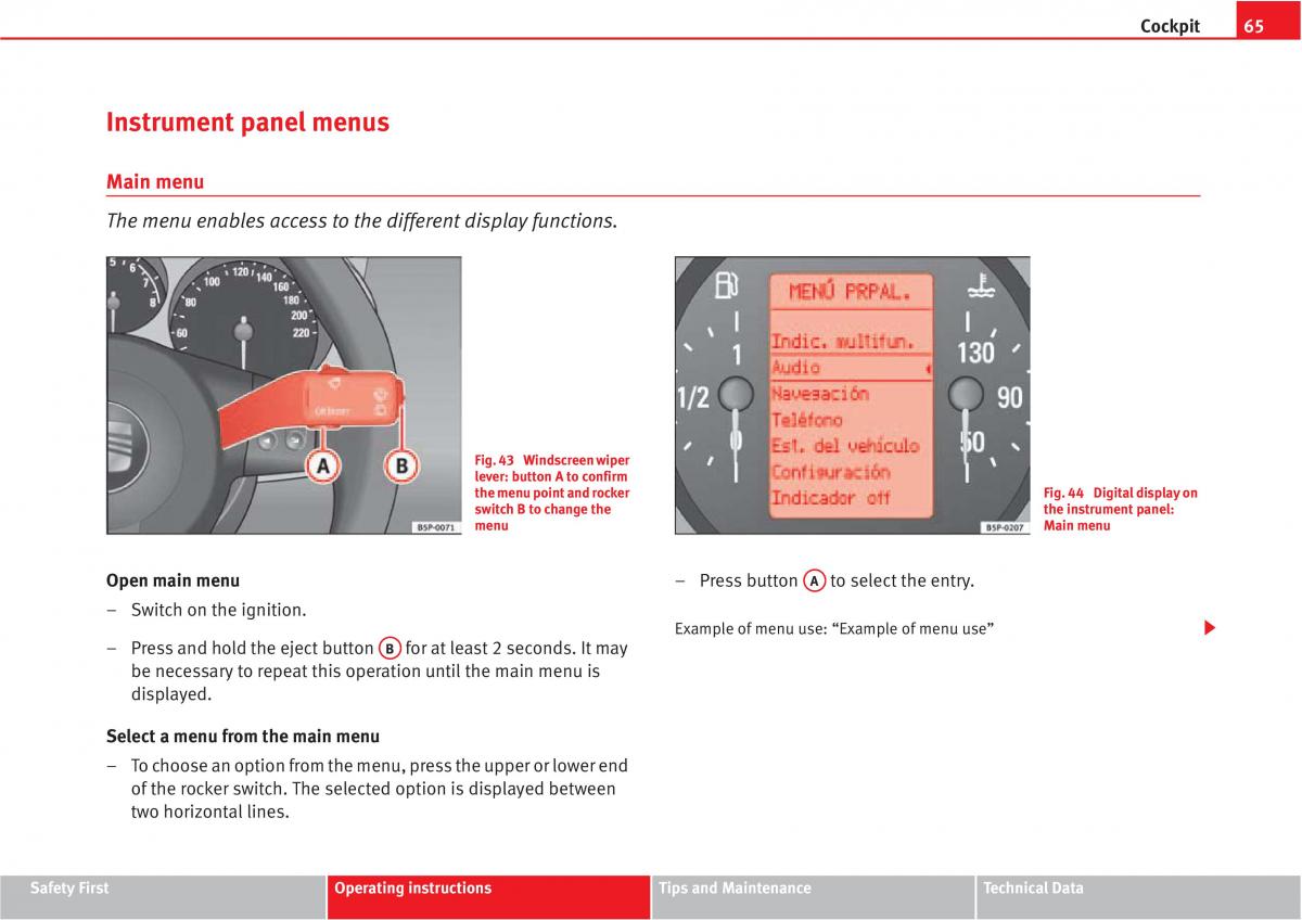 Seat Altea owners manual / page 67