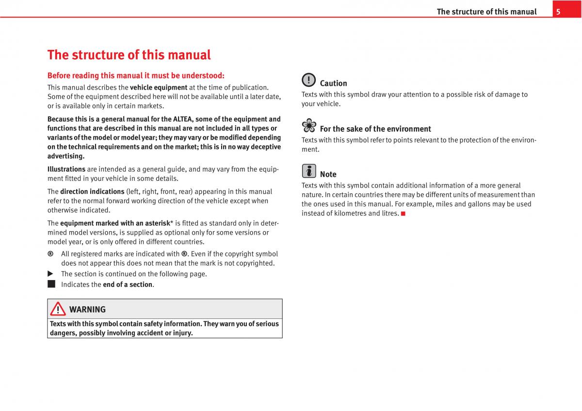 manual  Seat Altea owners manual / page 7