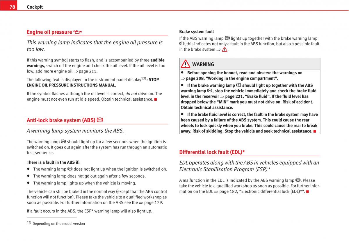 Seat Altea owners manual / page 80