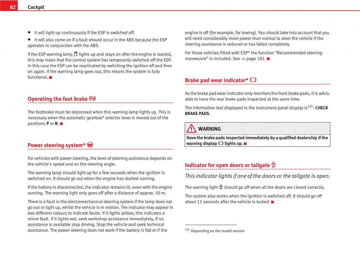 Seat Altea owners manual / page 84