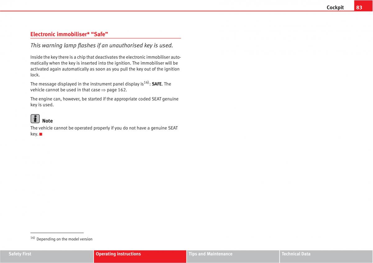 Seat Altea owners manual / page 85