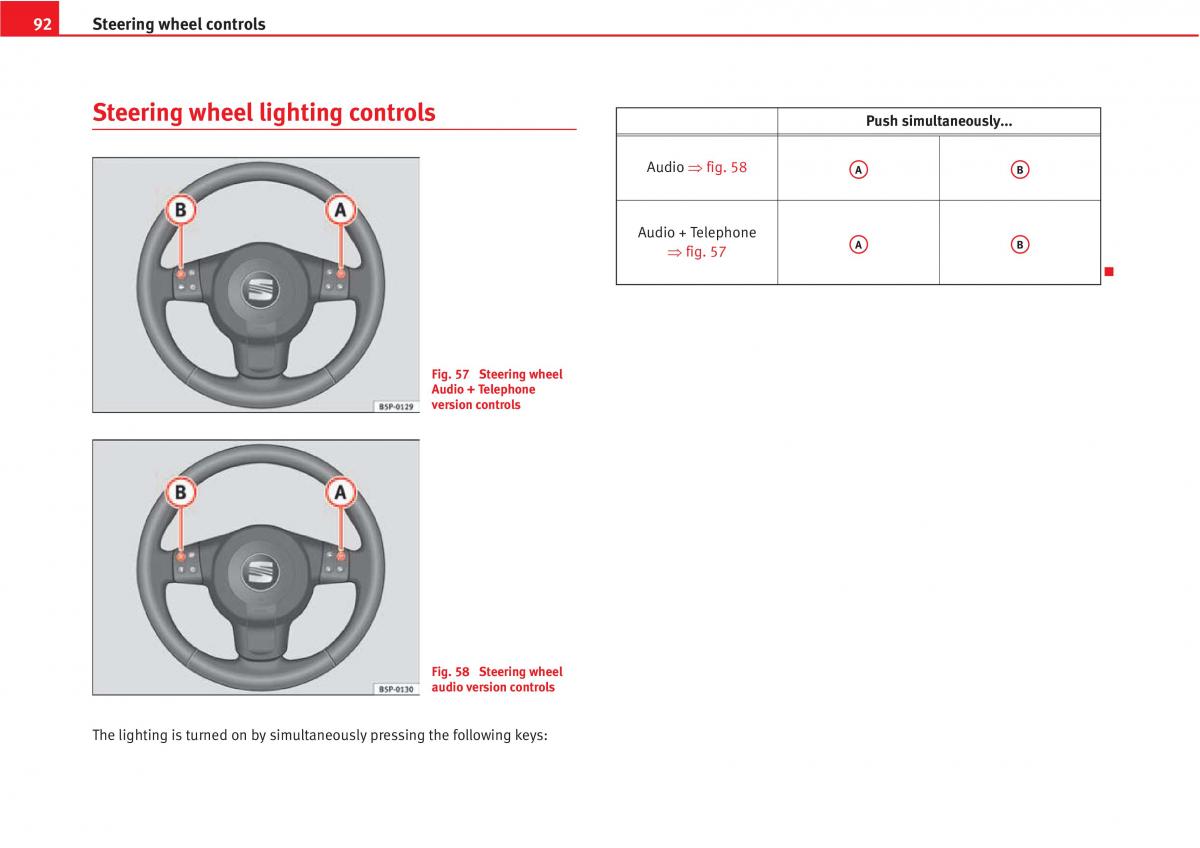 Seat Altea owners manual / page 94