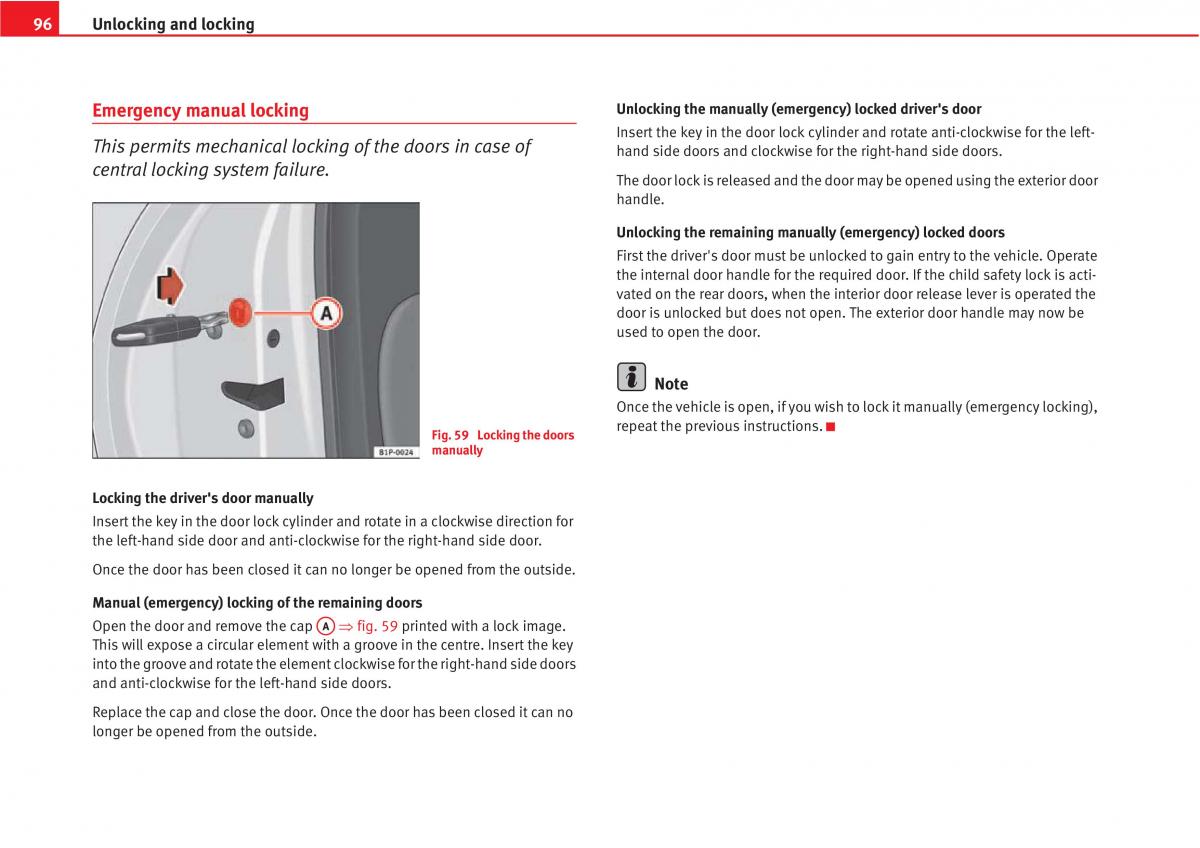 Seat Altea owners manual / page 98
