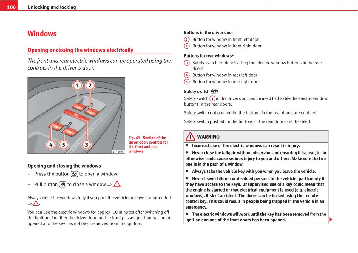 Seat Altea owners manual / page 108