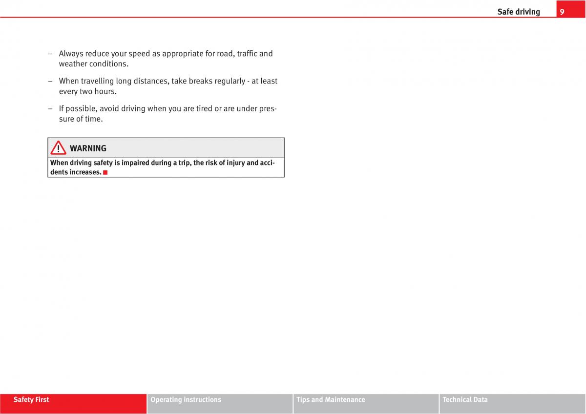 Seat Altea owners manual / page 11