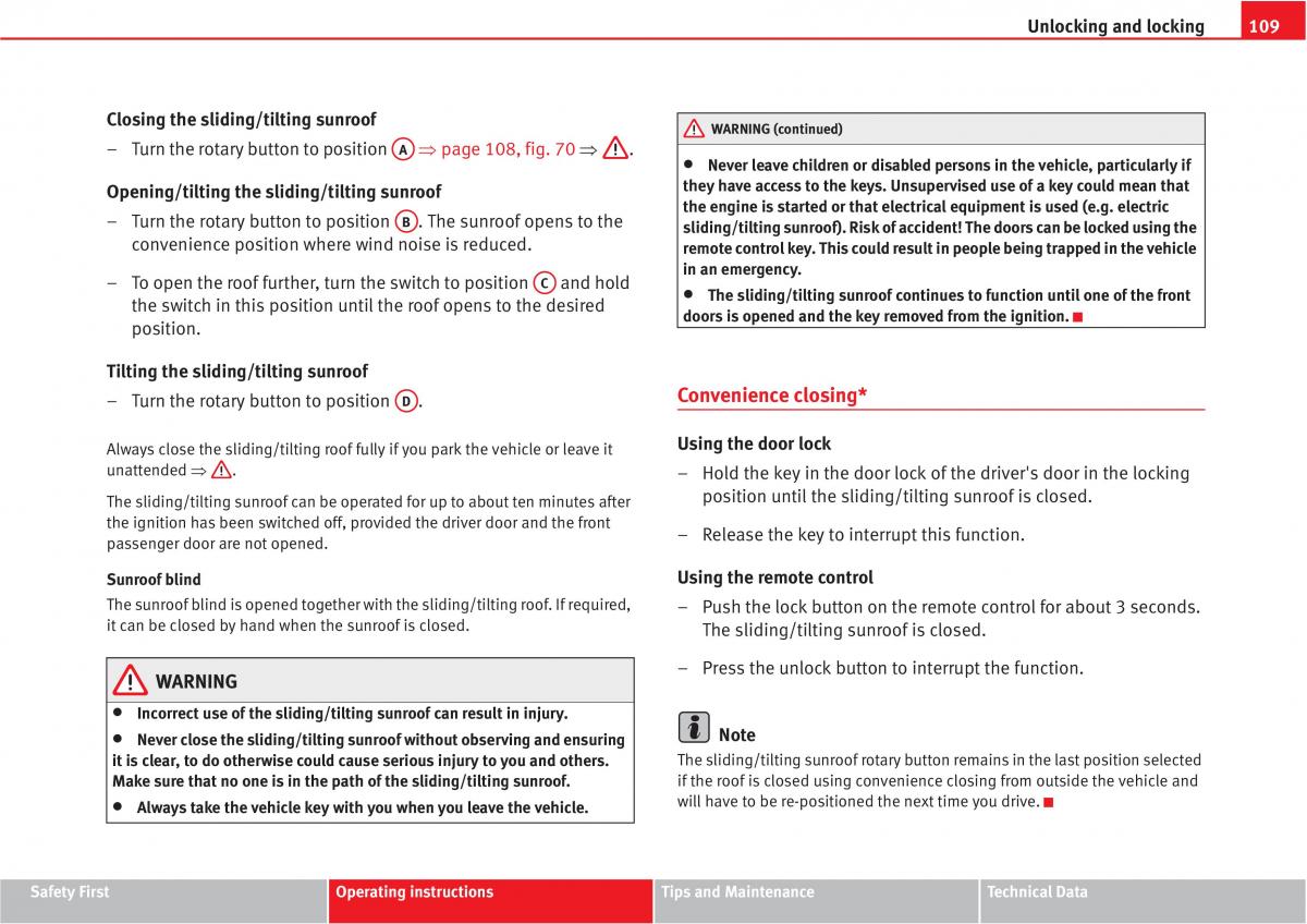Seat Altea owners manual / page 111