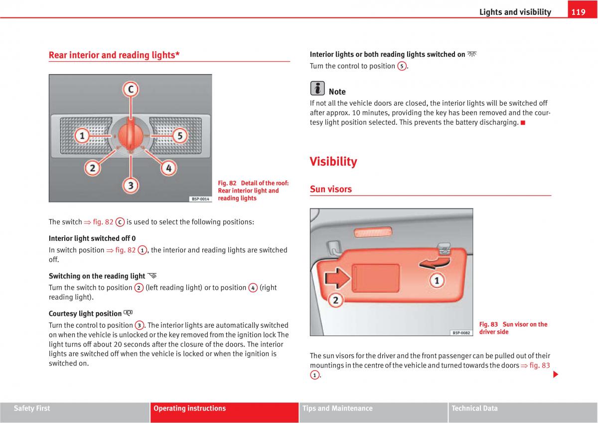Seat Altea owners manual / page 121