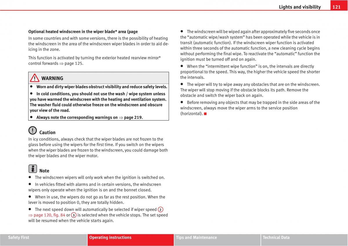 Seat Altea owners manual / page 123
