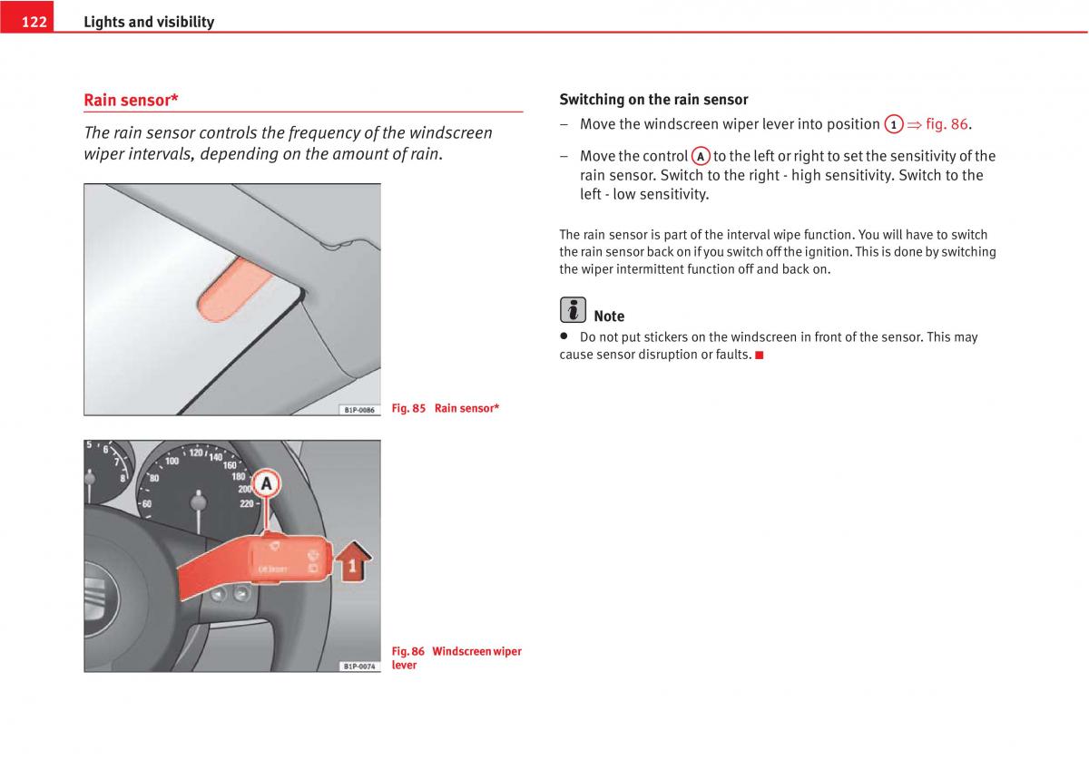 Seat Altea owners manual / page 124