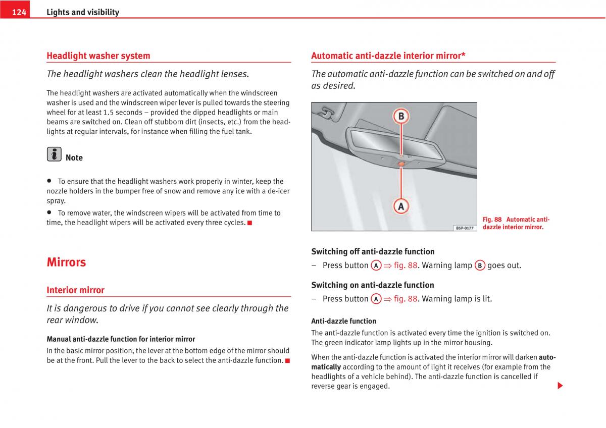 Seat Altea owners manual / page 126