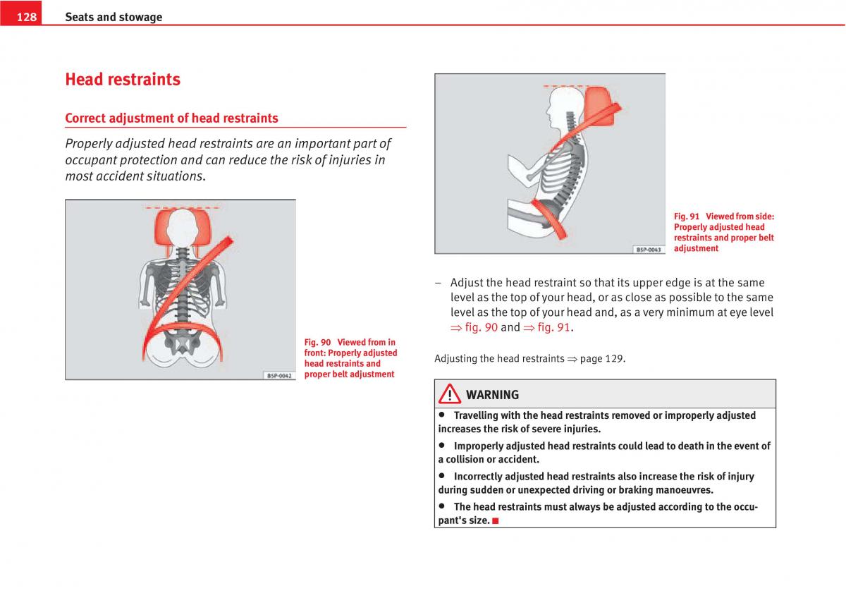 Seat Altea owners manual / page 130