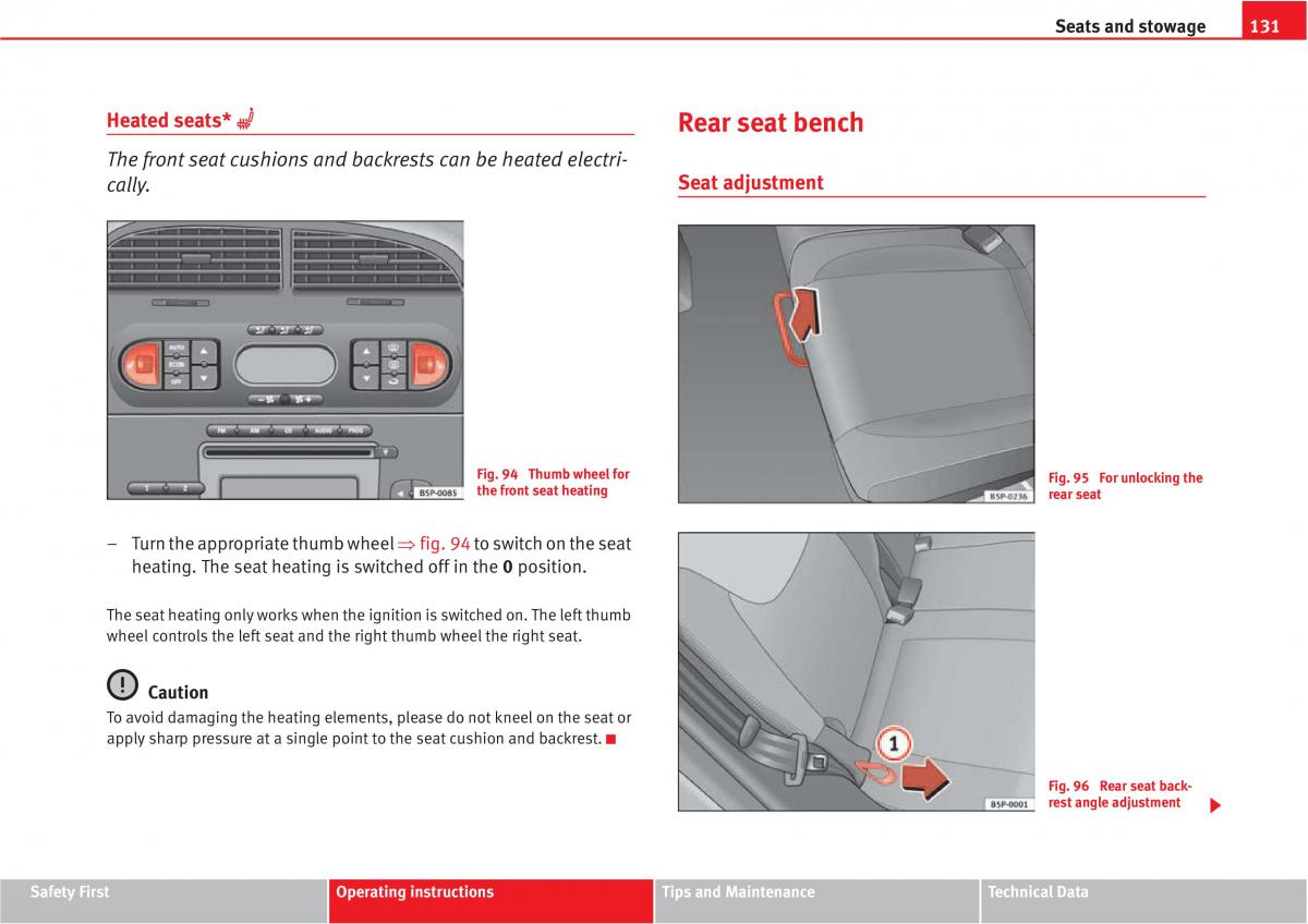 Seat Altea owners manual / page 133