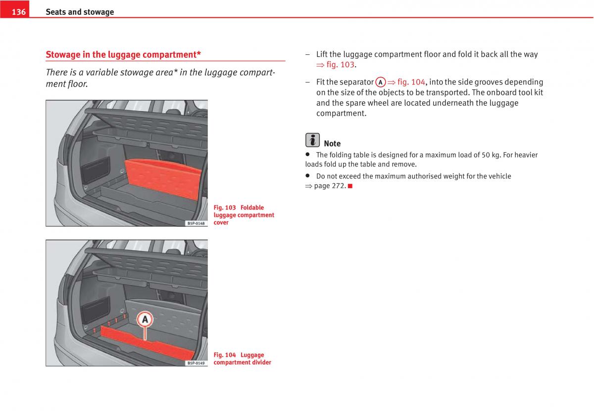 Seat Altea owners manual / page 138