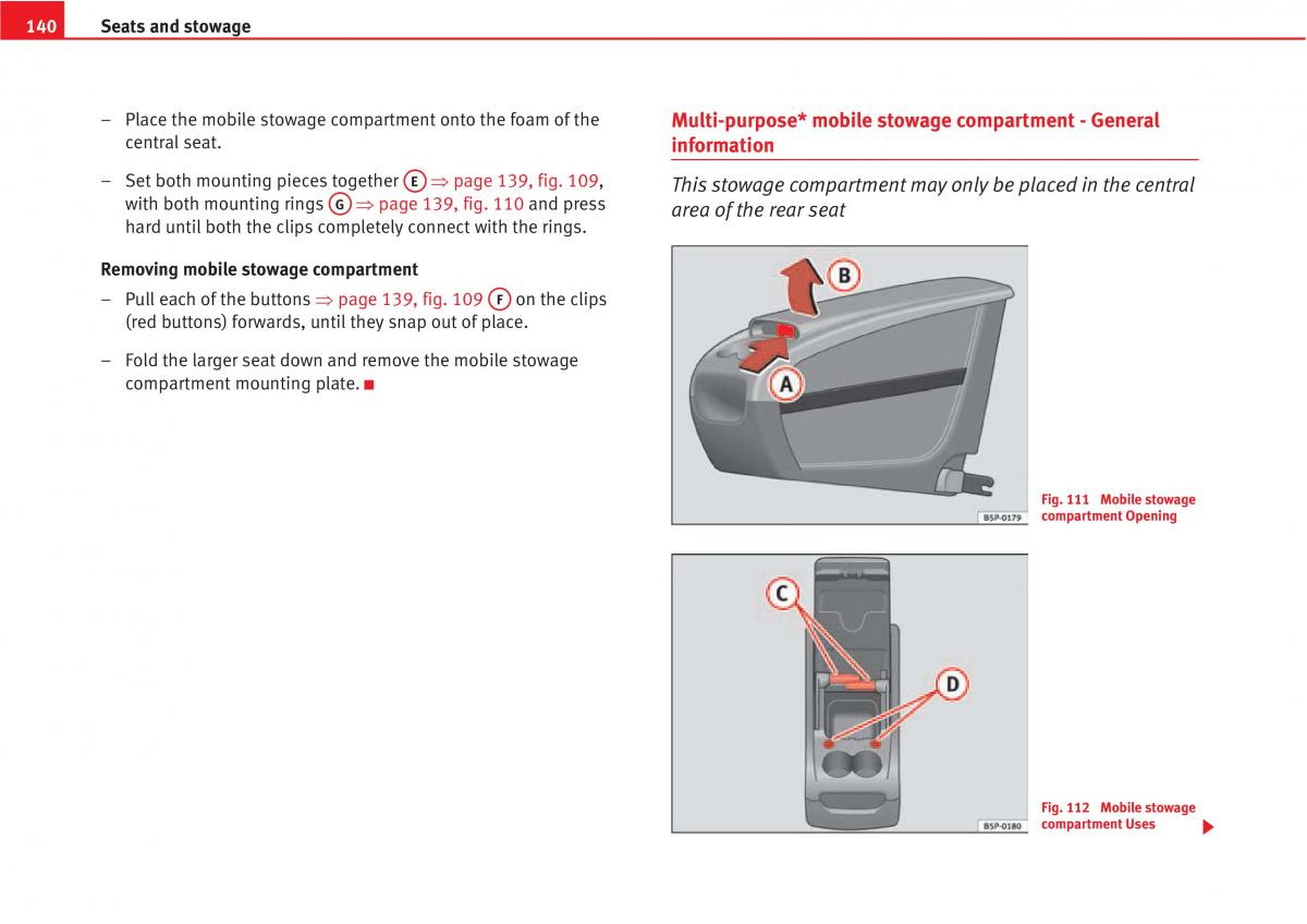 Seat Altea owners manual / page 142