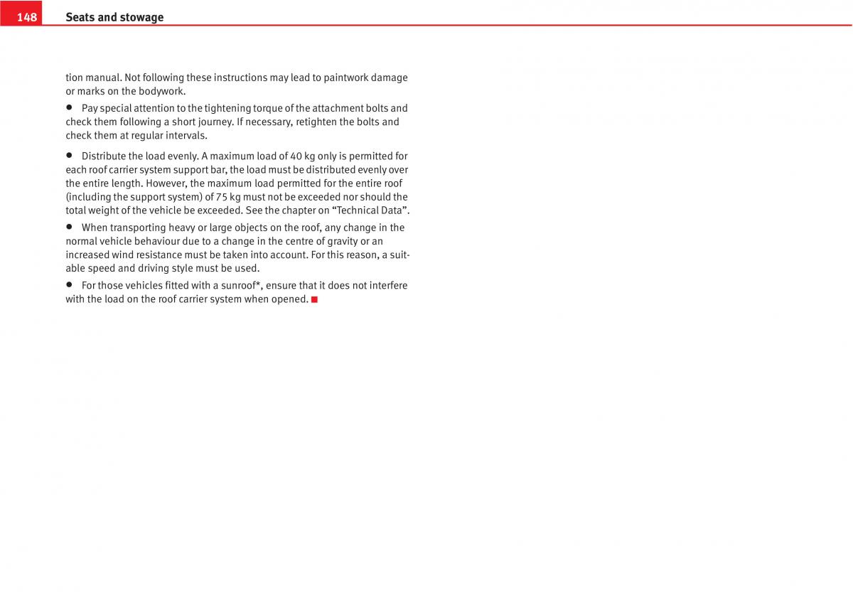 Seat Altea owners manual / page 150