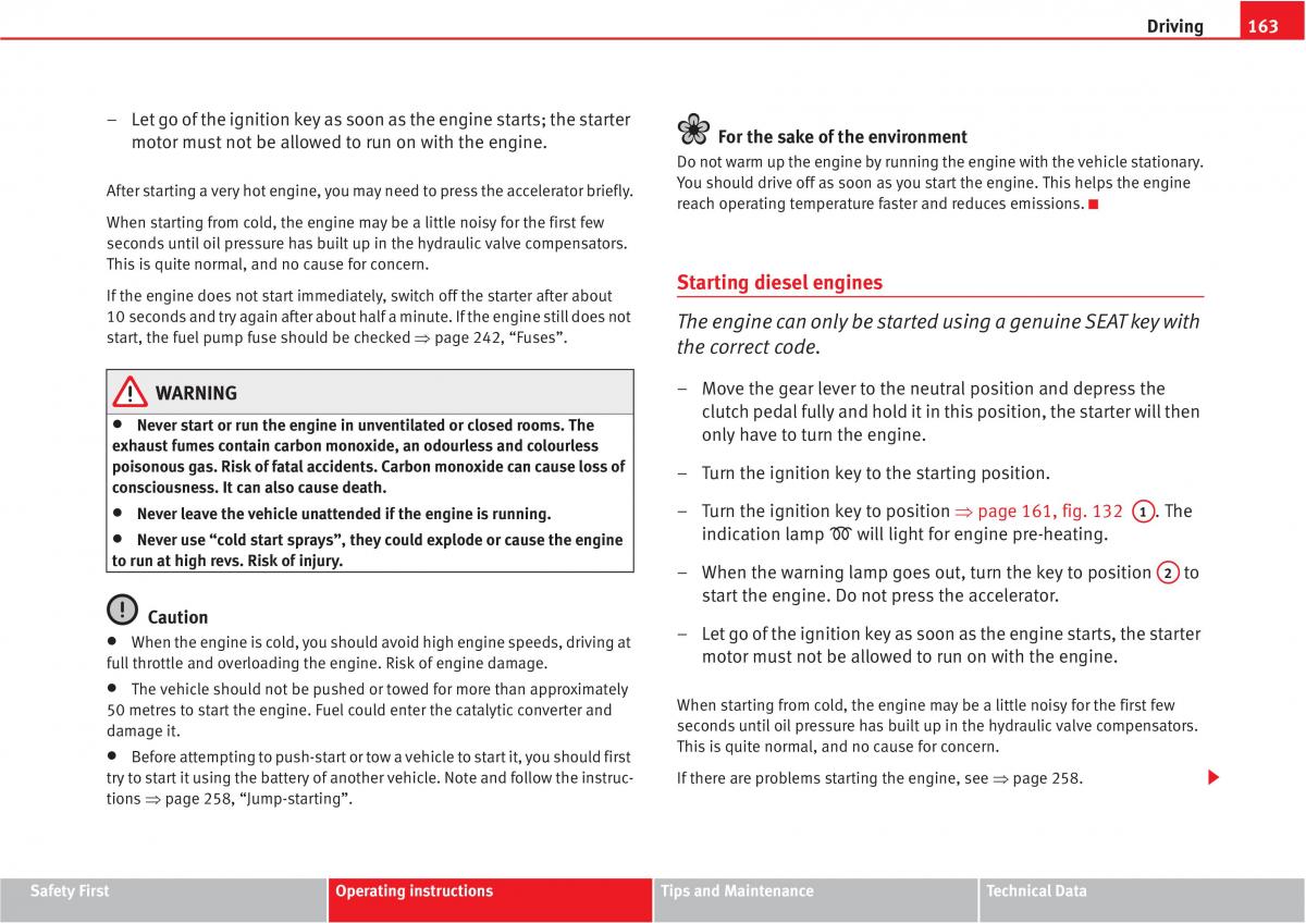 Seat Altea owners manual / page 165