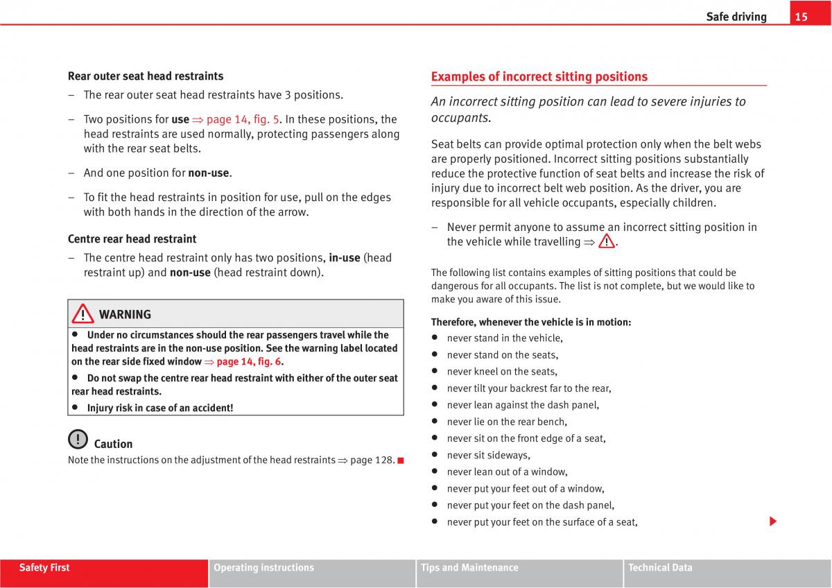 Seat Altea owners manual / page 17