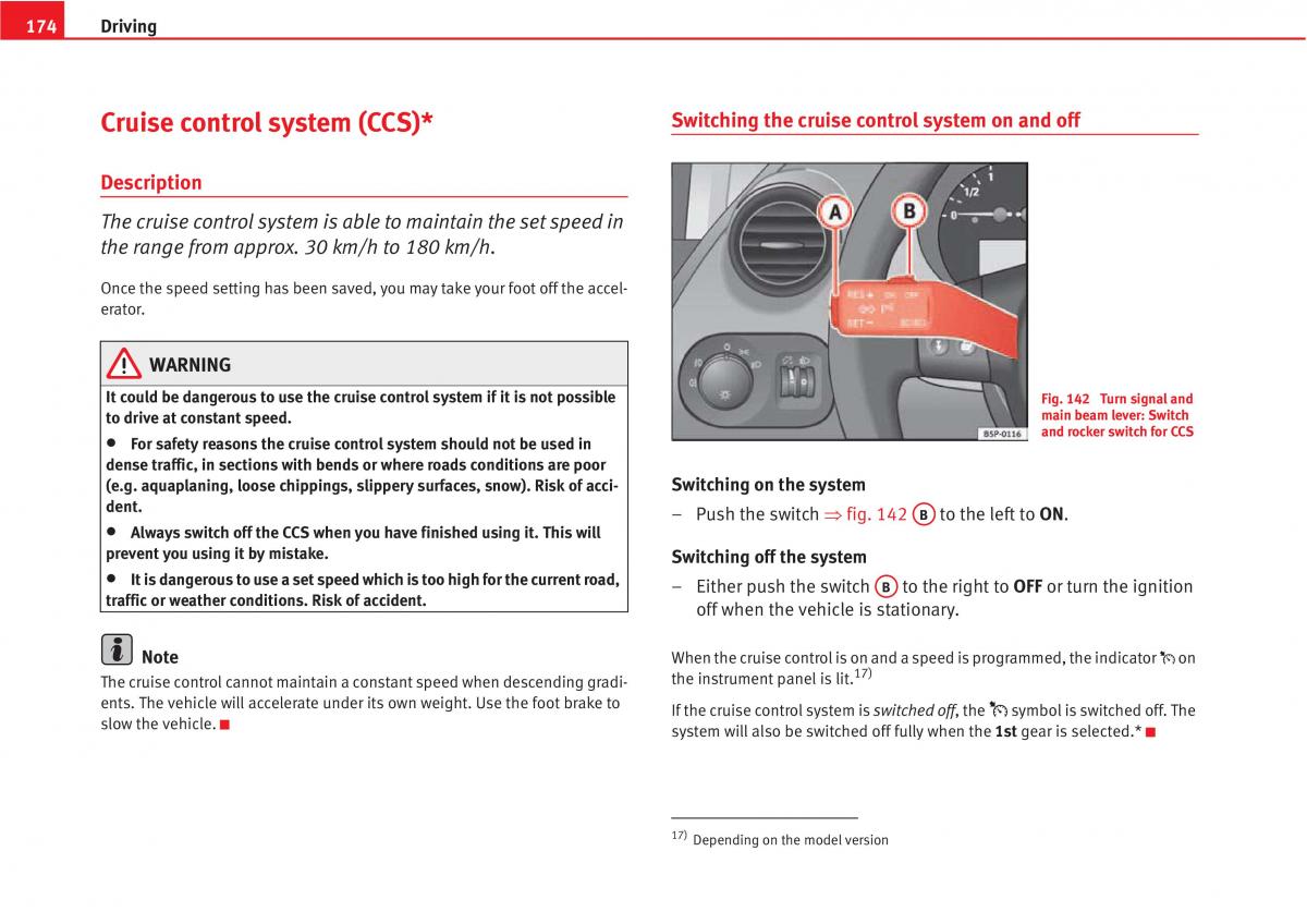 Seat Altea owners manual / page 176