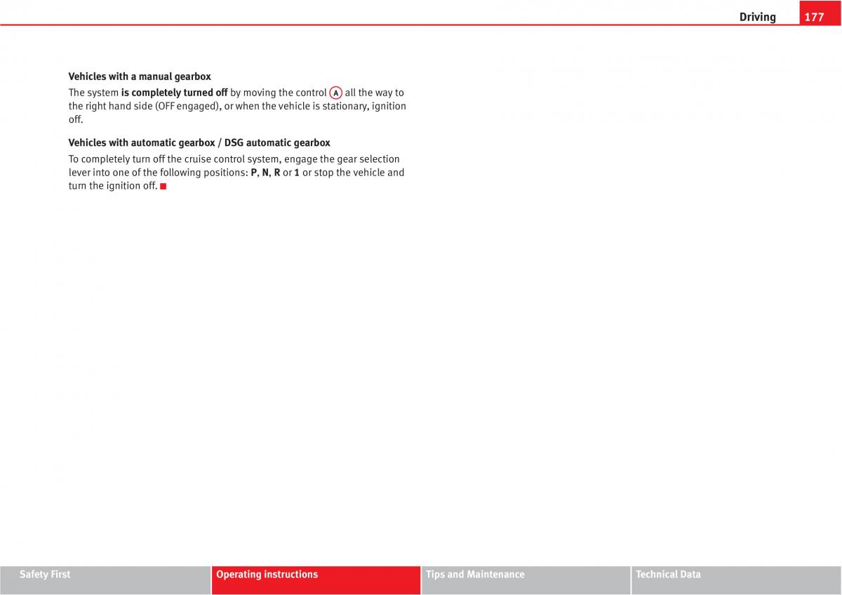 Seat Altea owners manual / page 179