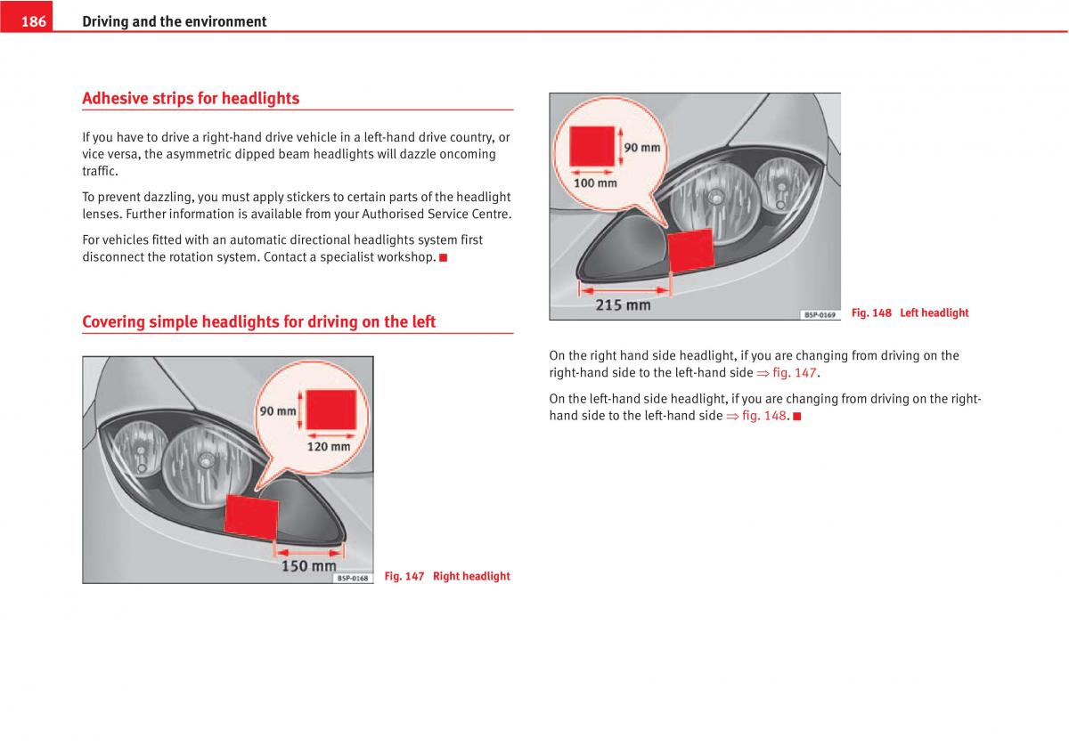 Seat Altea owners manual / page 188