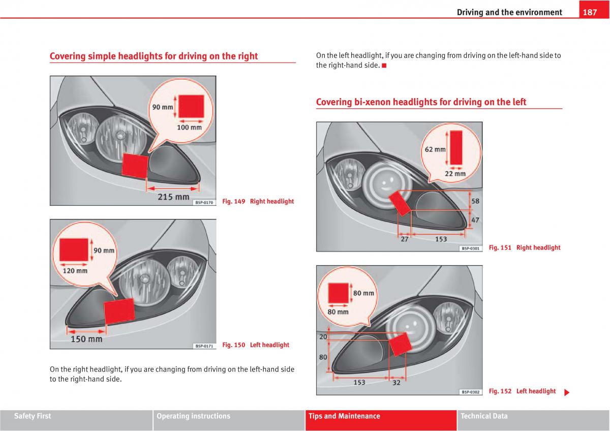 Seat Altea owners manual / page 189