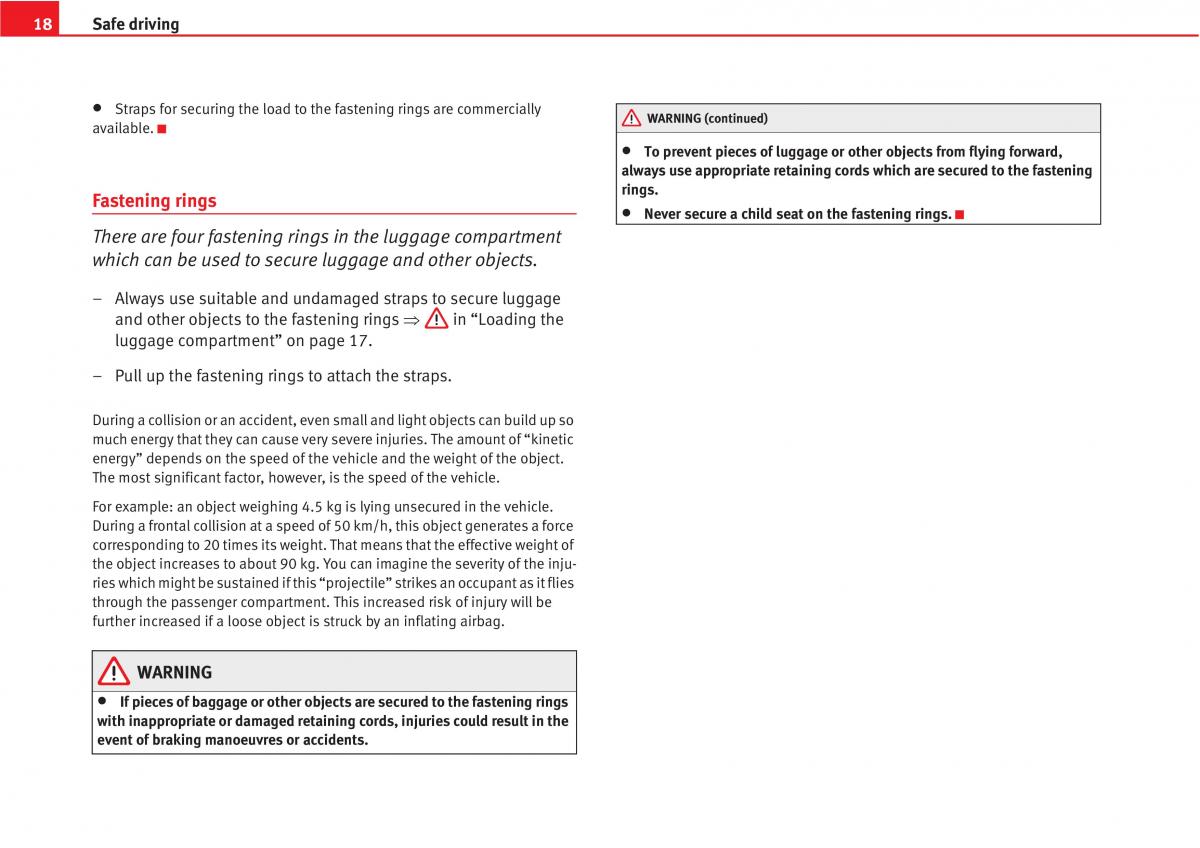 Seat Altea owners manual / page 20