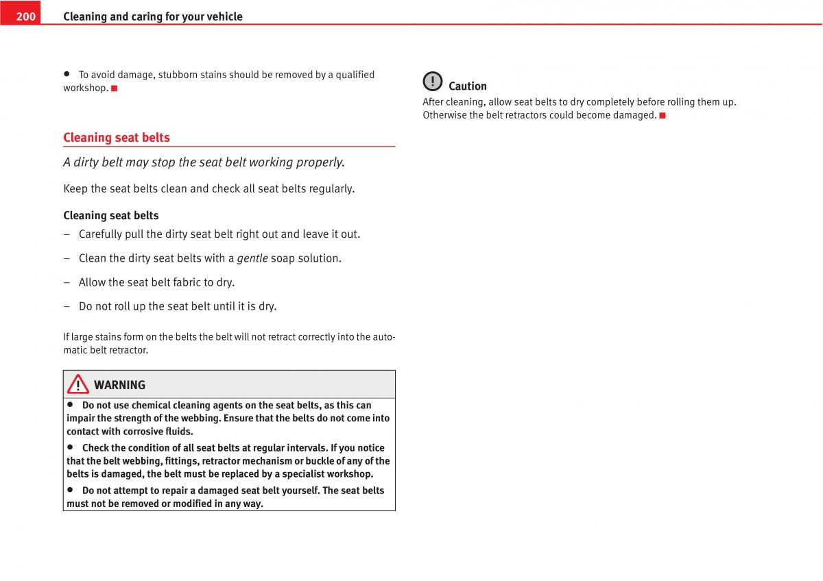 Seat Altea owners manual / page 202