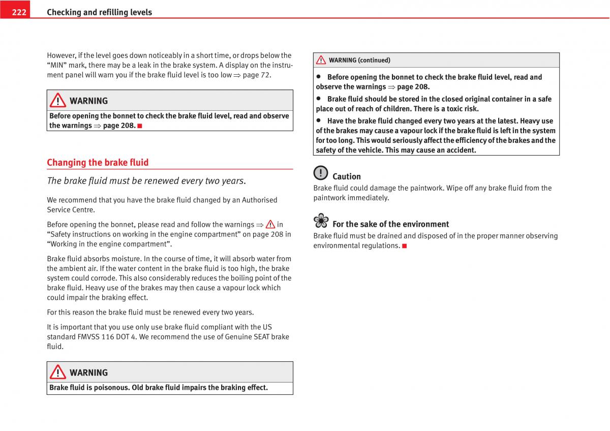 Seat Altea owners manual / page 224