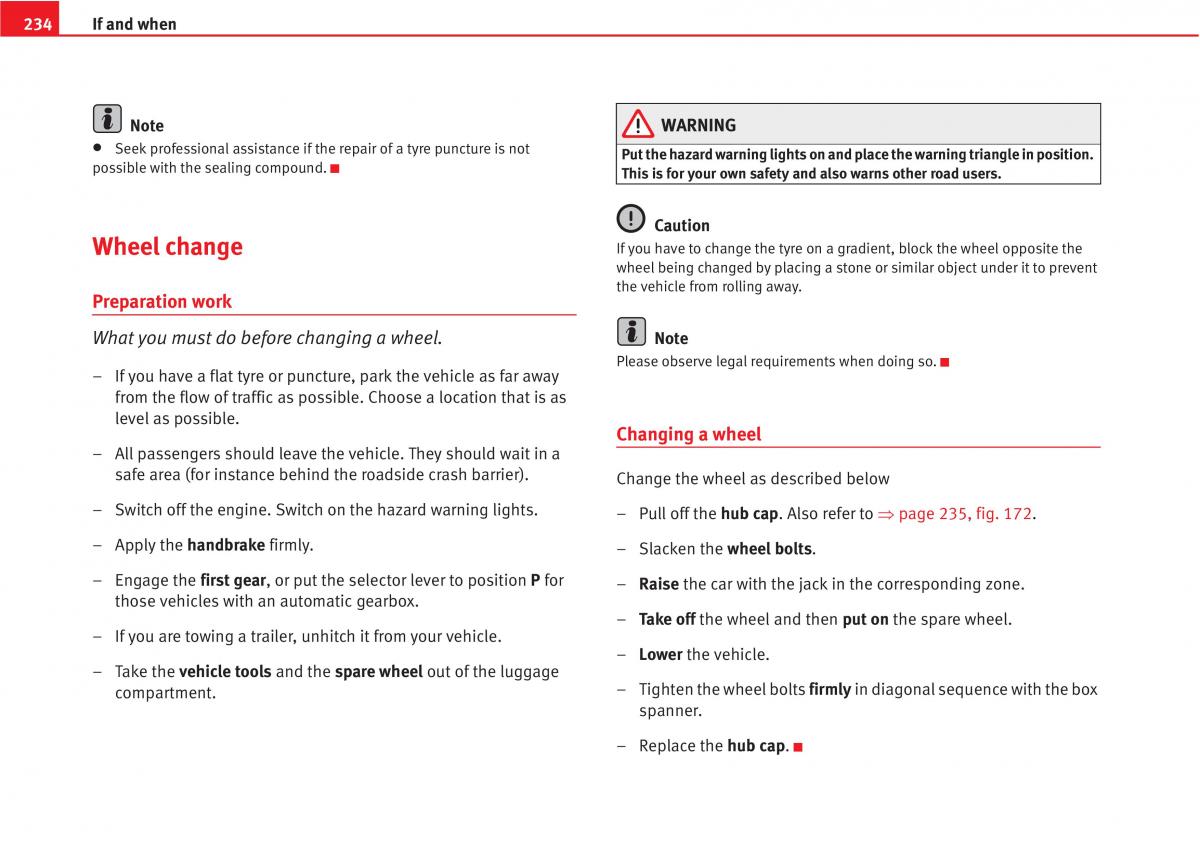 Seat Altea owners manual / page 236