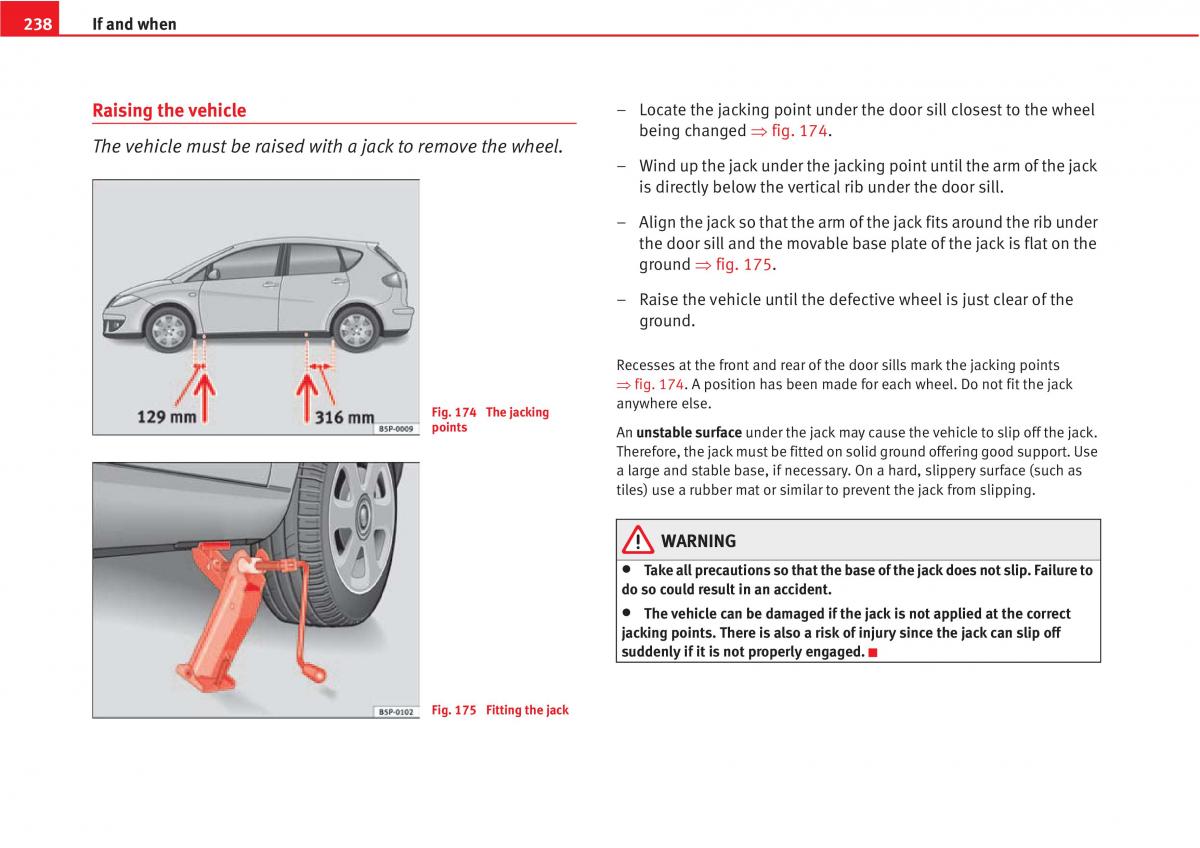 Seat Altea owners manual / page 240