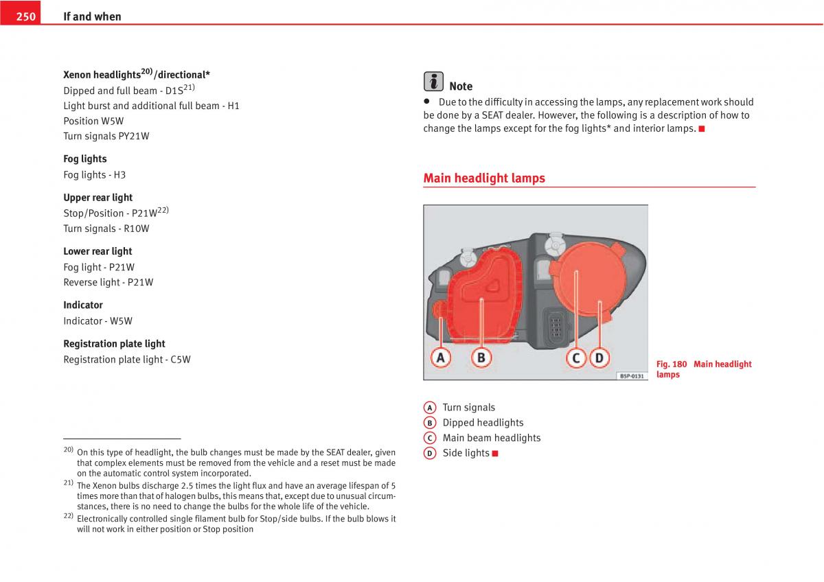 Seat Altea owners manual / page 252