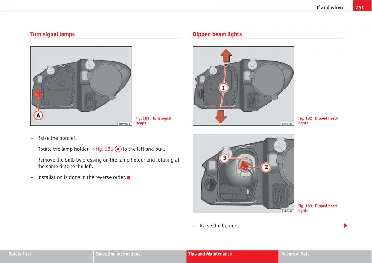 Seat Altea owners manual / page 253