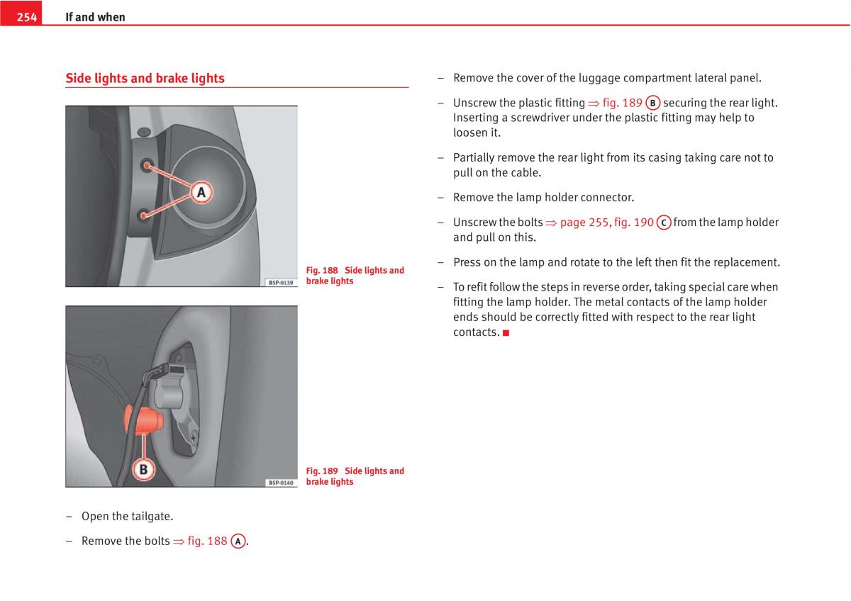 Seat Altea owners manual / page 256