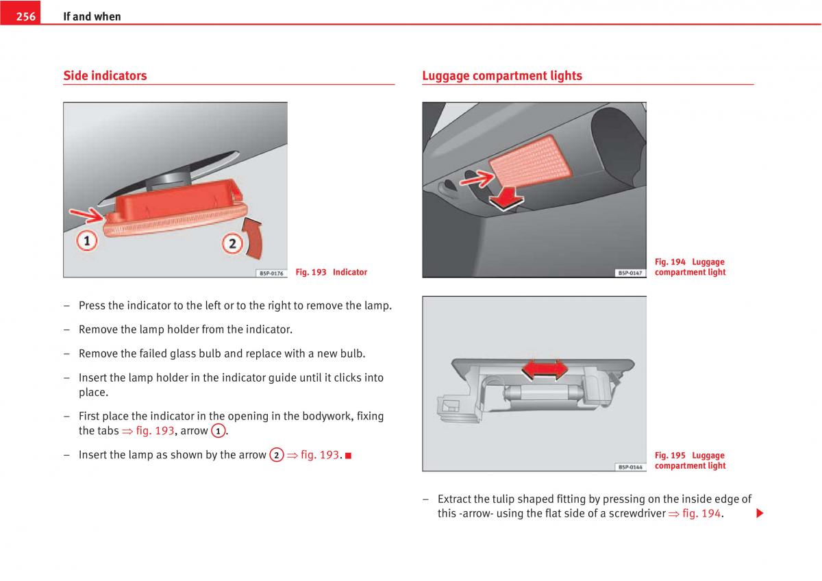 Seat Altea owners manual / page 258