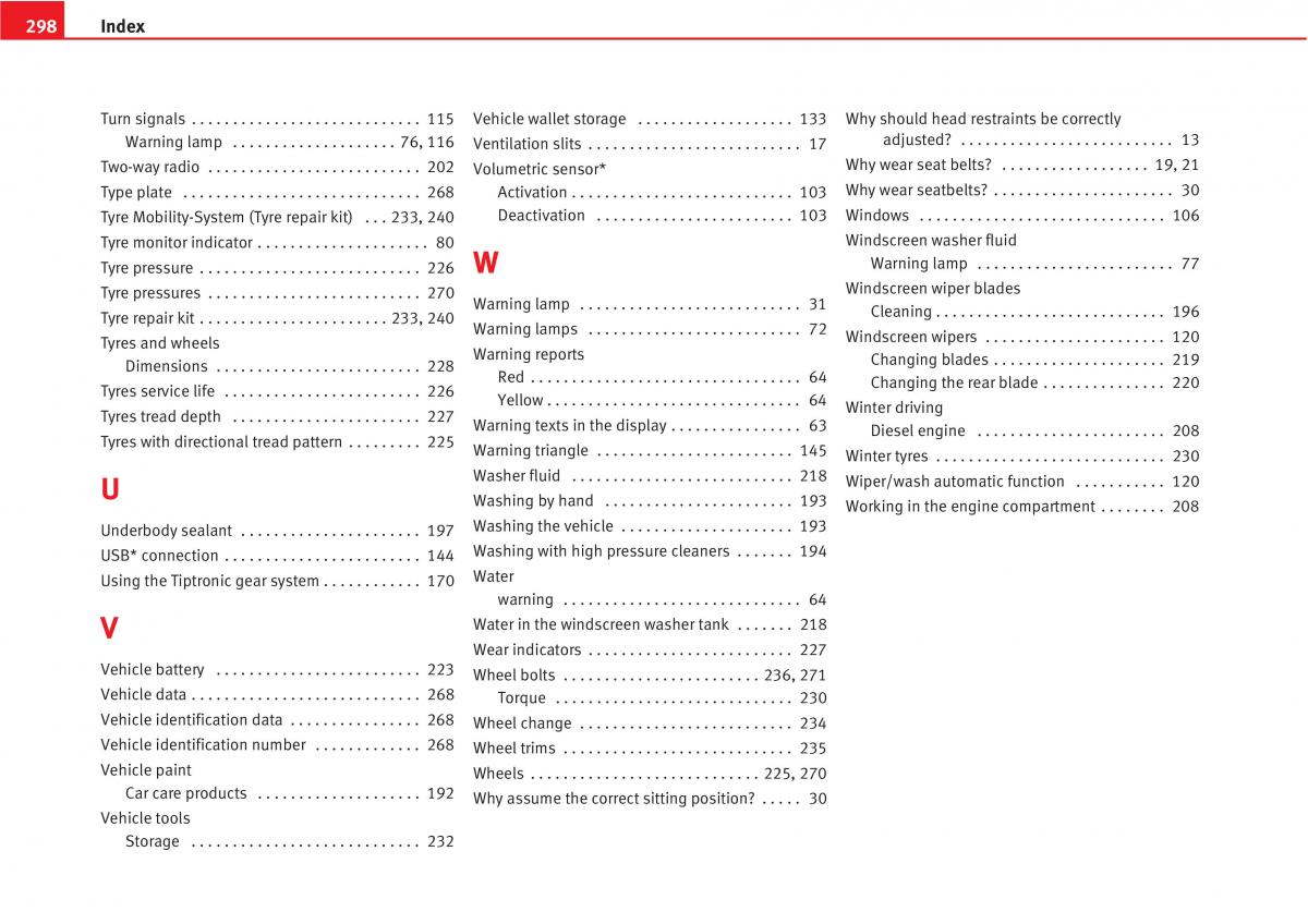 Seat Altea owners manual / page 300