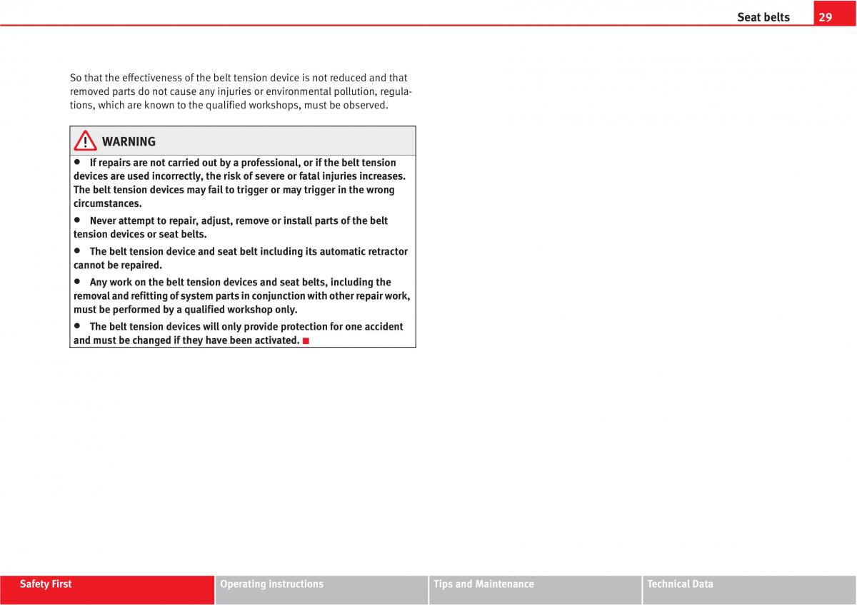 manual  Seat Altea owners manual / page 31