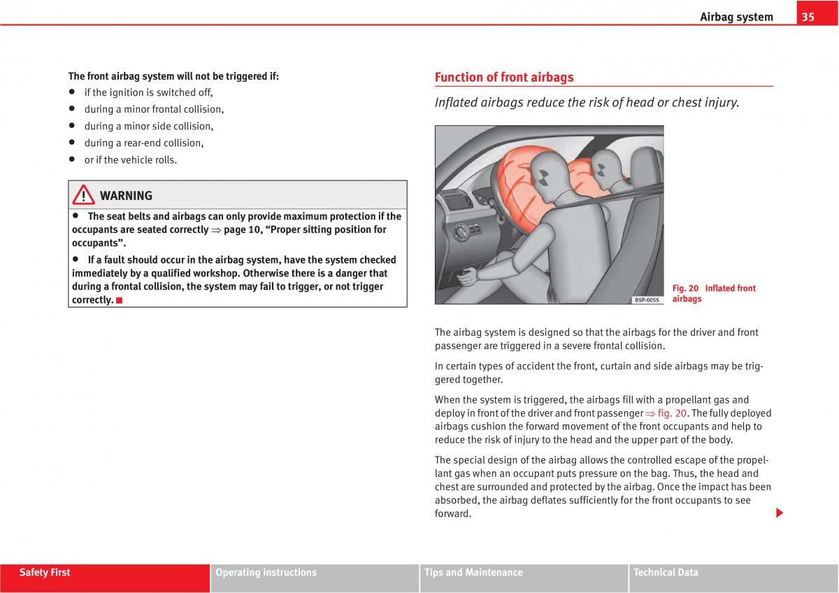 Seat Altea owners manual / page 37