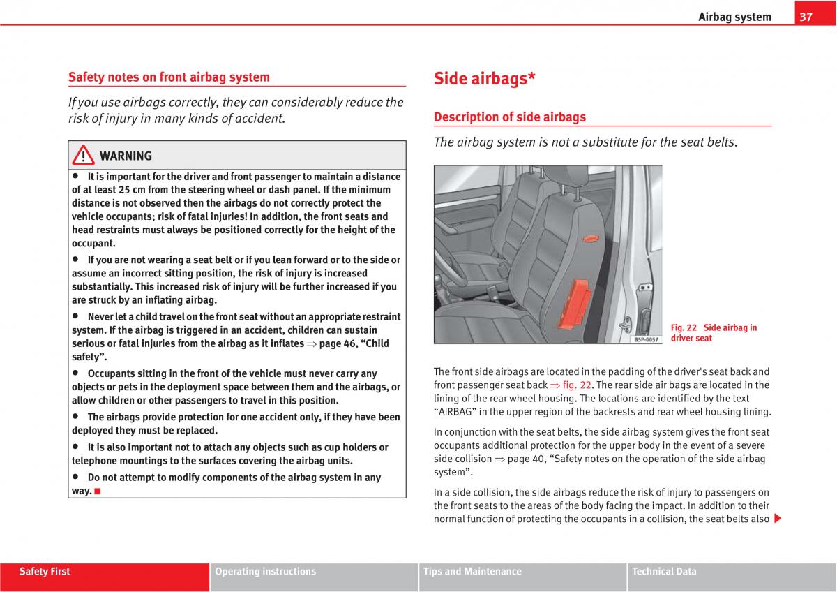 Seat Altea owners manual / page 39