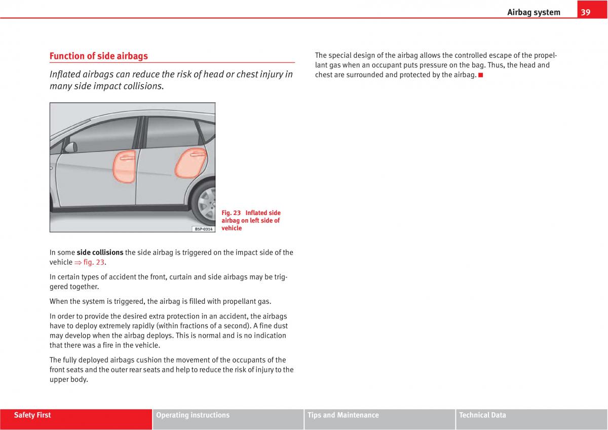 Seat Altea owners manual / page 41
