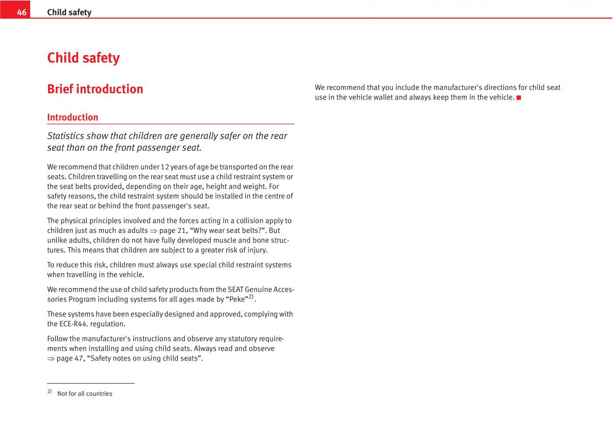 Seat Altea owners manual / page 48