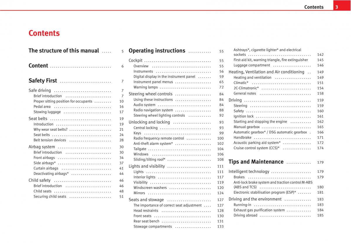 manual  Seat Altea owners manual / page 5